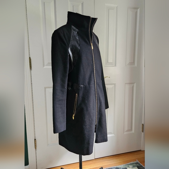 Via spiga wool coat with leather accent - Picture 2 of 7